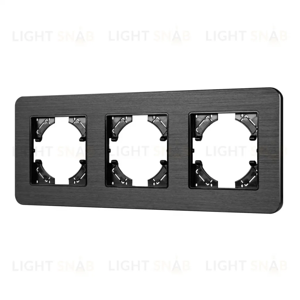 Рамка на 3 поста алюминиевая Arlight FRM-AKIRY-AL-3-BK 049729 049729