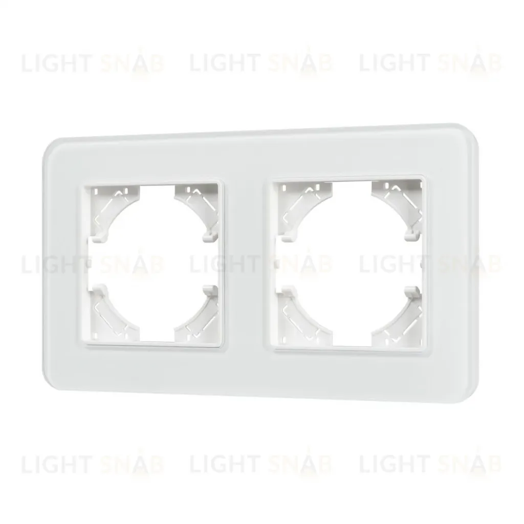 Рамка на 2 поста стеклянная Arlight FRM-OMALI-GS-2-WH 049692 049692