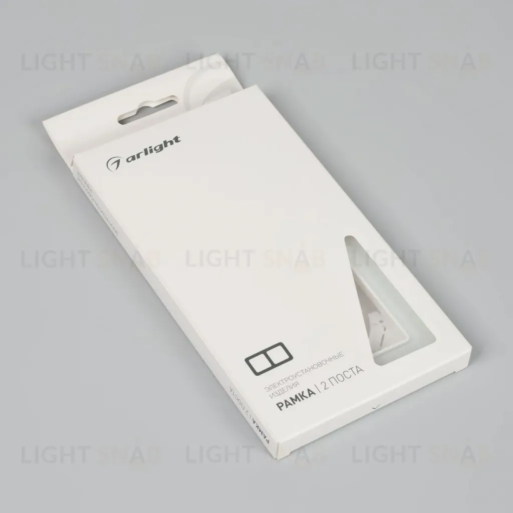 Рамка на 2 поста стеклянная Arlight FRM-OMALI-GS-2-WH 049692 049692
