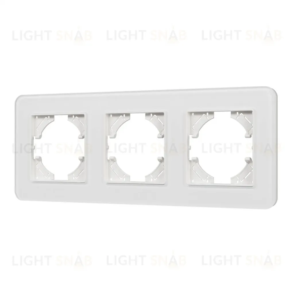 Рамка на 3 поста стеклянная Arlight FRM-OMALI-GS-3-WH 049696 049696
