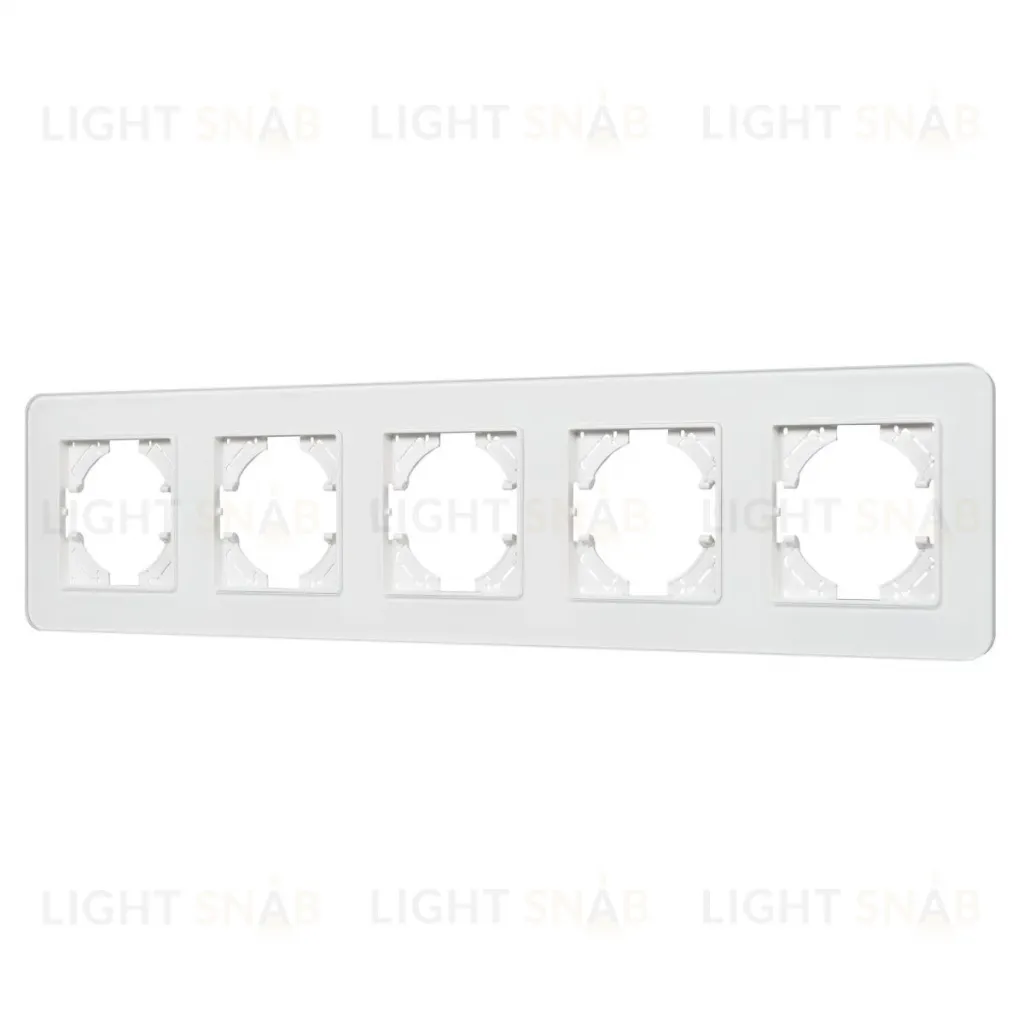 Рамка на 5 постов стеклянная Arlight FRM-OMALI-GS-5-WH 049704 049704