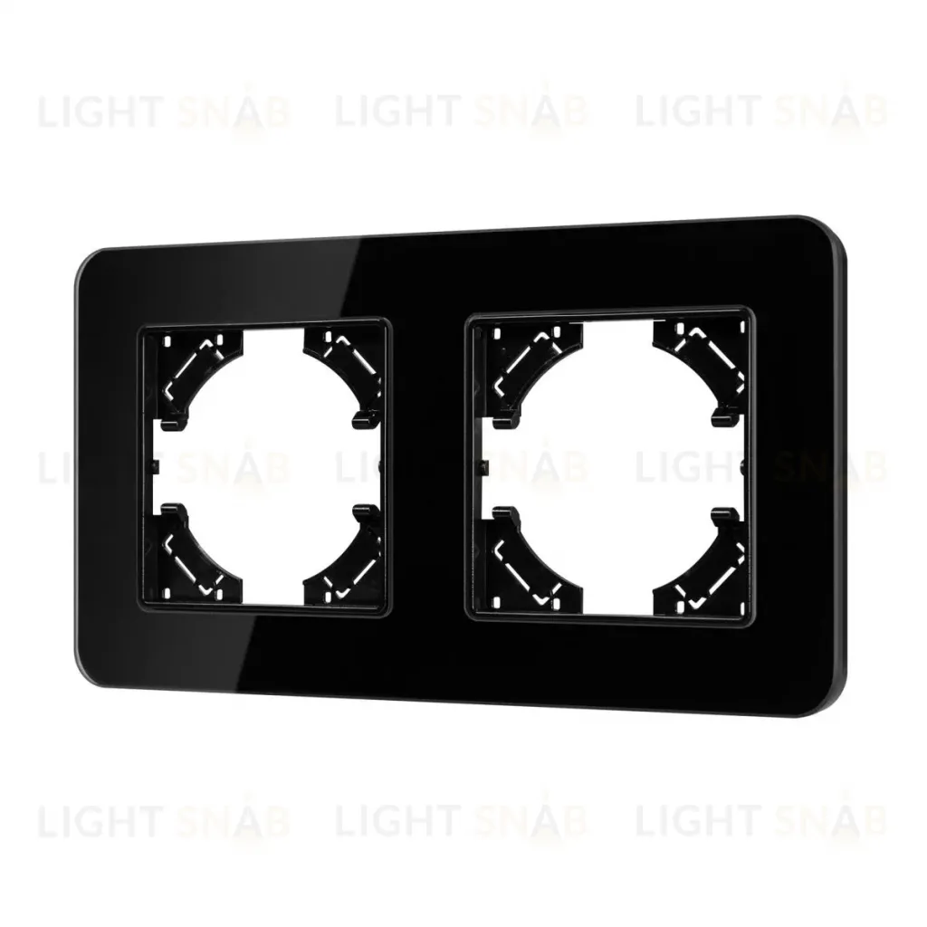 Рамка на 2 поста стеклянная Arlight FRM-OMALI-GS-2-BK 049693 049693