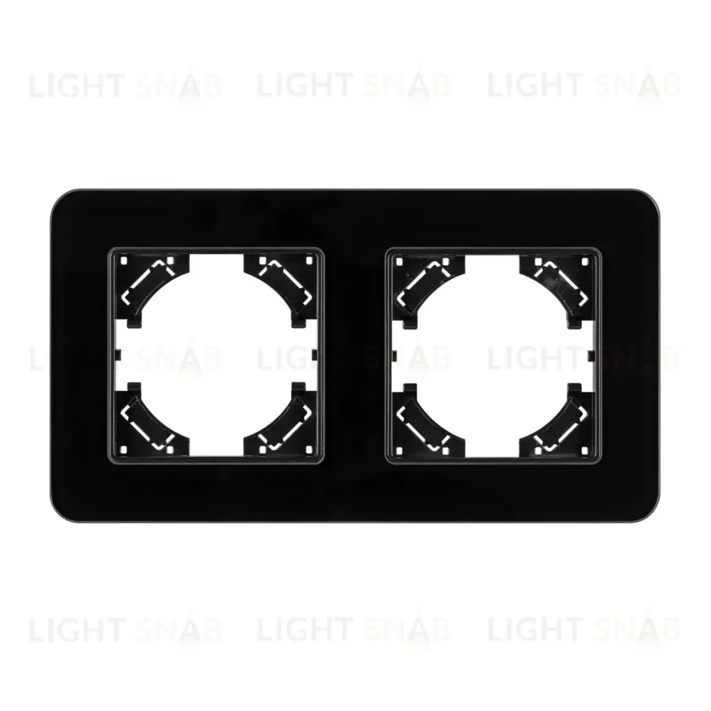 Рамка на 2 поста стеклянная Arlight FRM-OMALI-GS-2-BK 049693 049693