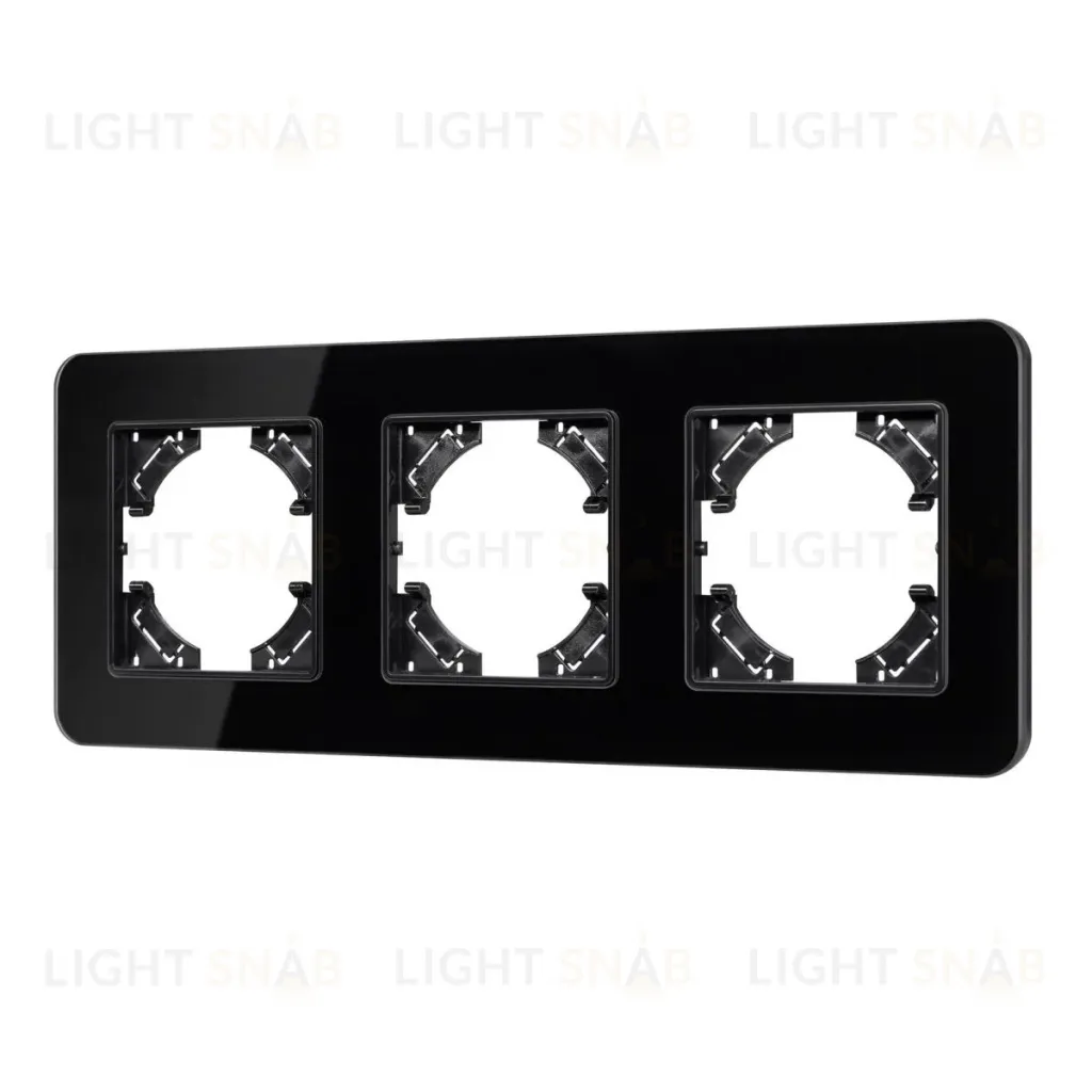 Рамка на 3 поста стеклянная Arlight FRM-OMALI-GS-3-BK 049697 049697
