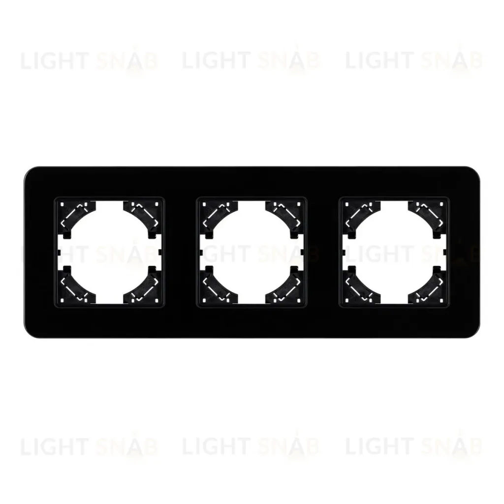 Рамка на 3 поста стеклянная Arlight FRM-OMALI-GS-3-BK 049697 049697