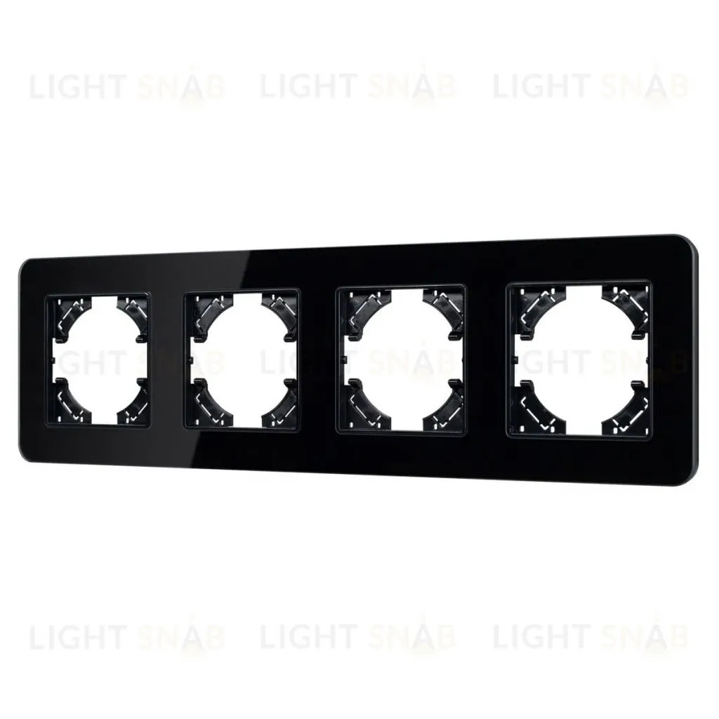Рамка на 4 поста стеклянная Arlight FRM-OMALI-GS-4-BK 049701 049701