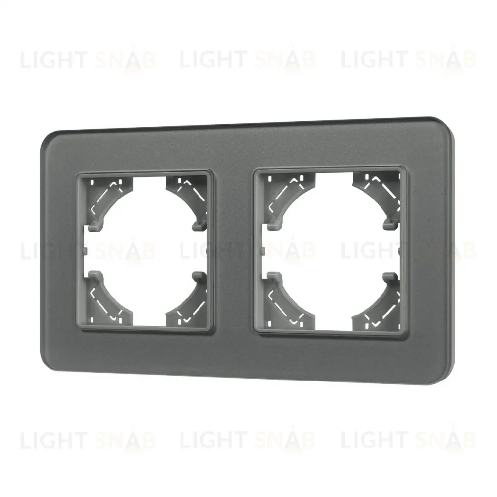Рамка на 2 поста стеклянная Arlight FRM-OMALI-GS-2-GR 049694 049694