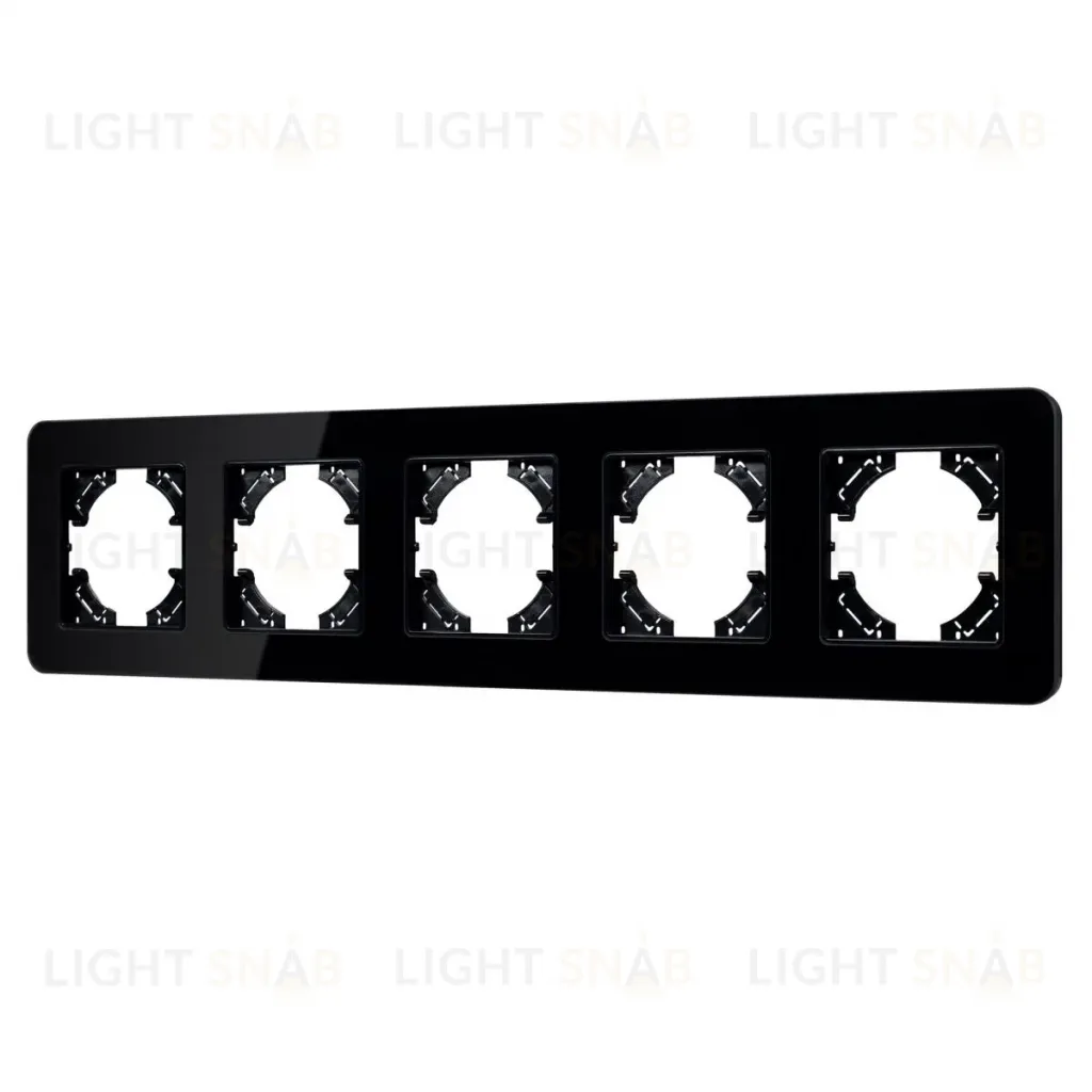 Рамка на 5 постов стеклянная Arlight FRM-OMALI-GS-5-BK 049705 049705