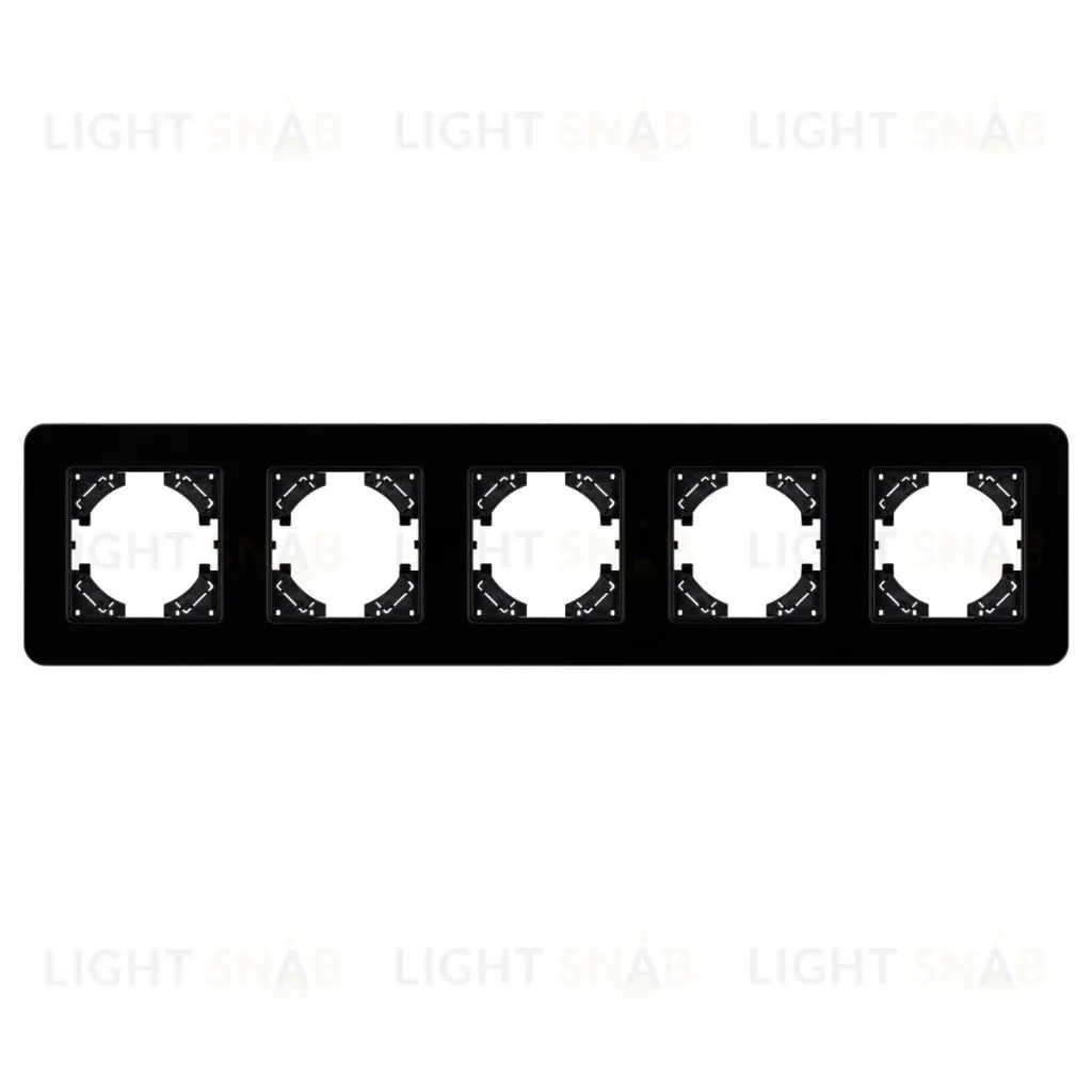 Рамка на 5 постов стеклянная Arlight FRM-OMALI-GS-5-BK 049705 049705