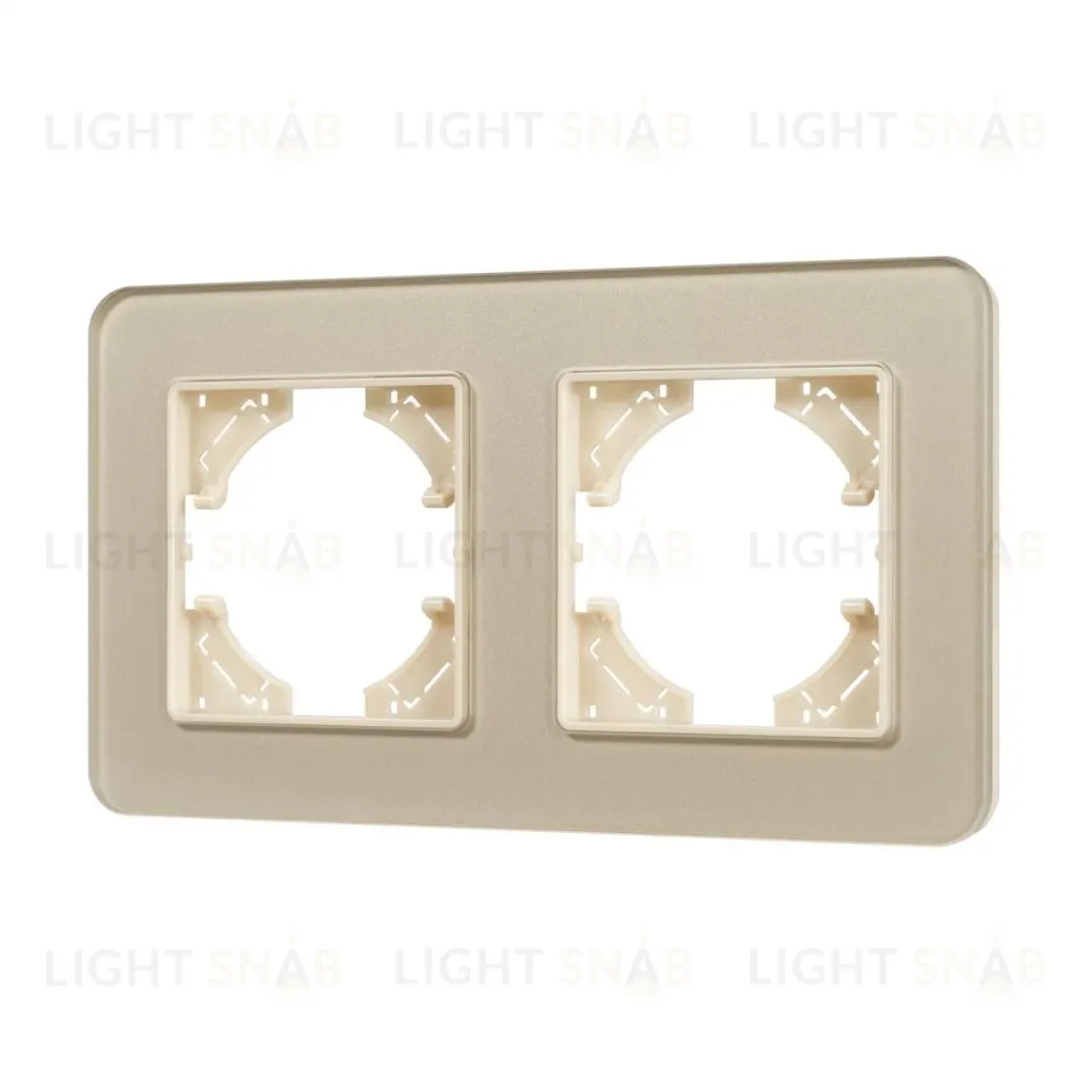 Рамка на 2 поста стеклянная Arlight FRM-OMALI-GS-2-GD 049695 049695