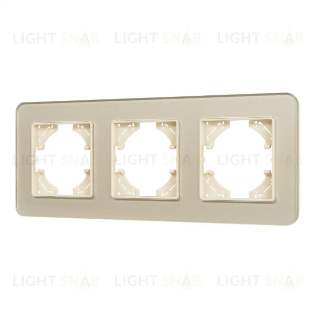 Рамка на 3 поста стеклянная Arlight FRM-OMALI-GS-3-GD 049699 049699