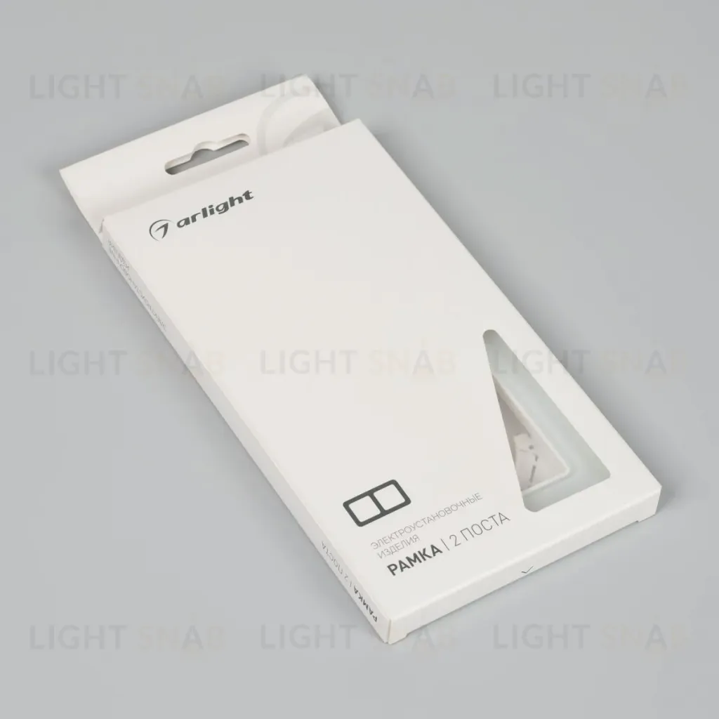 Рамка на 2 поста стеклянная Arlight FRM-OMALI-SFGS-2-WH 049708 049708