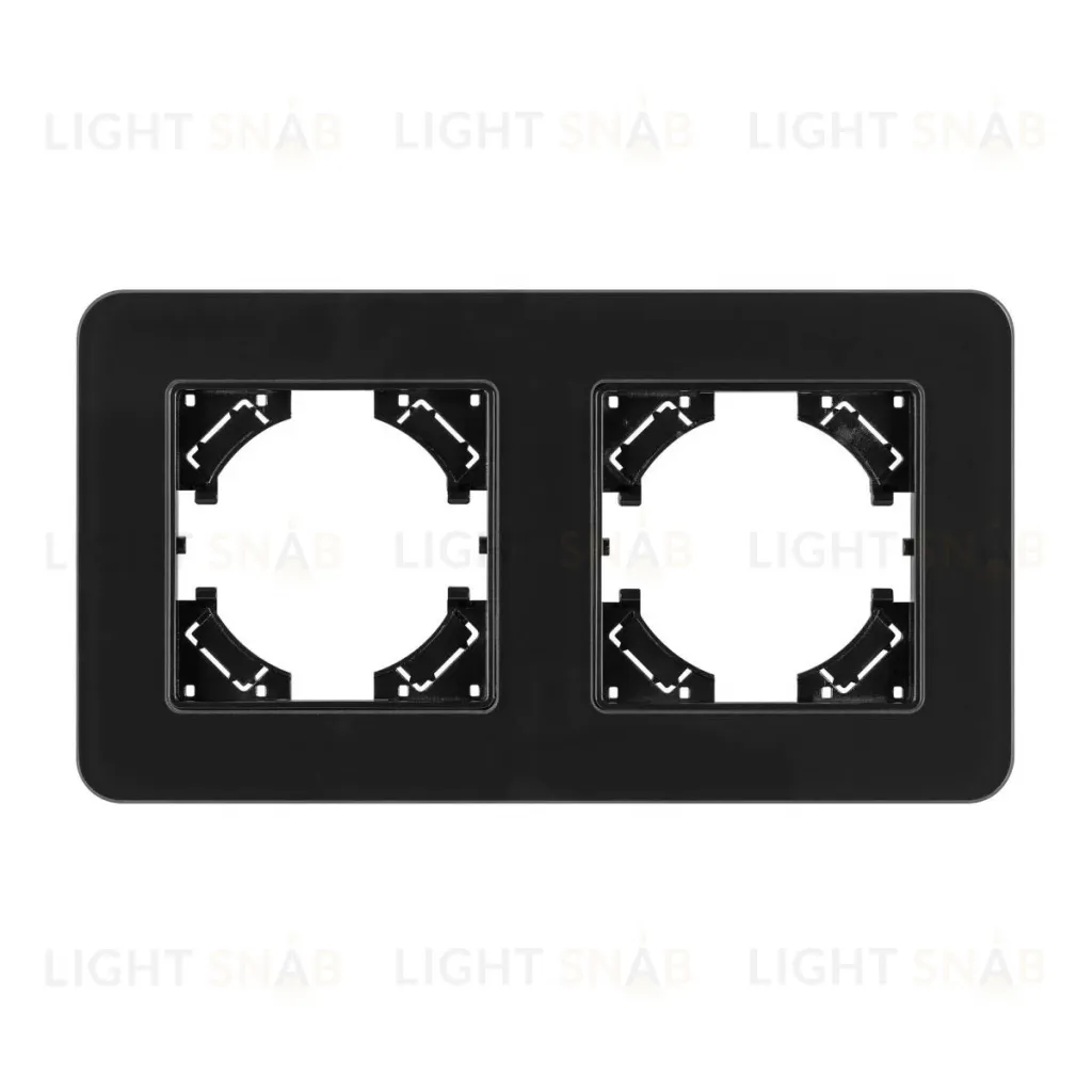 Рамка на 2 поста стеклянная Arlight FRM-OMALI-SFGS-2-BK 049709 049709