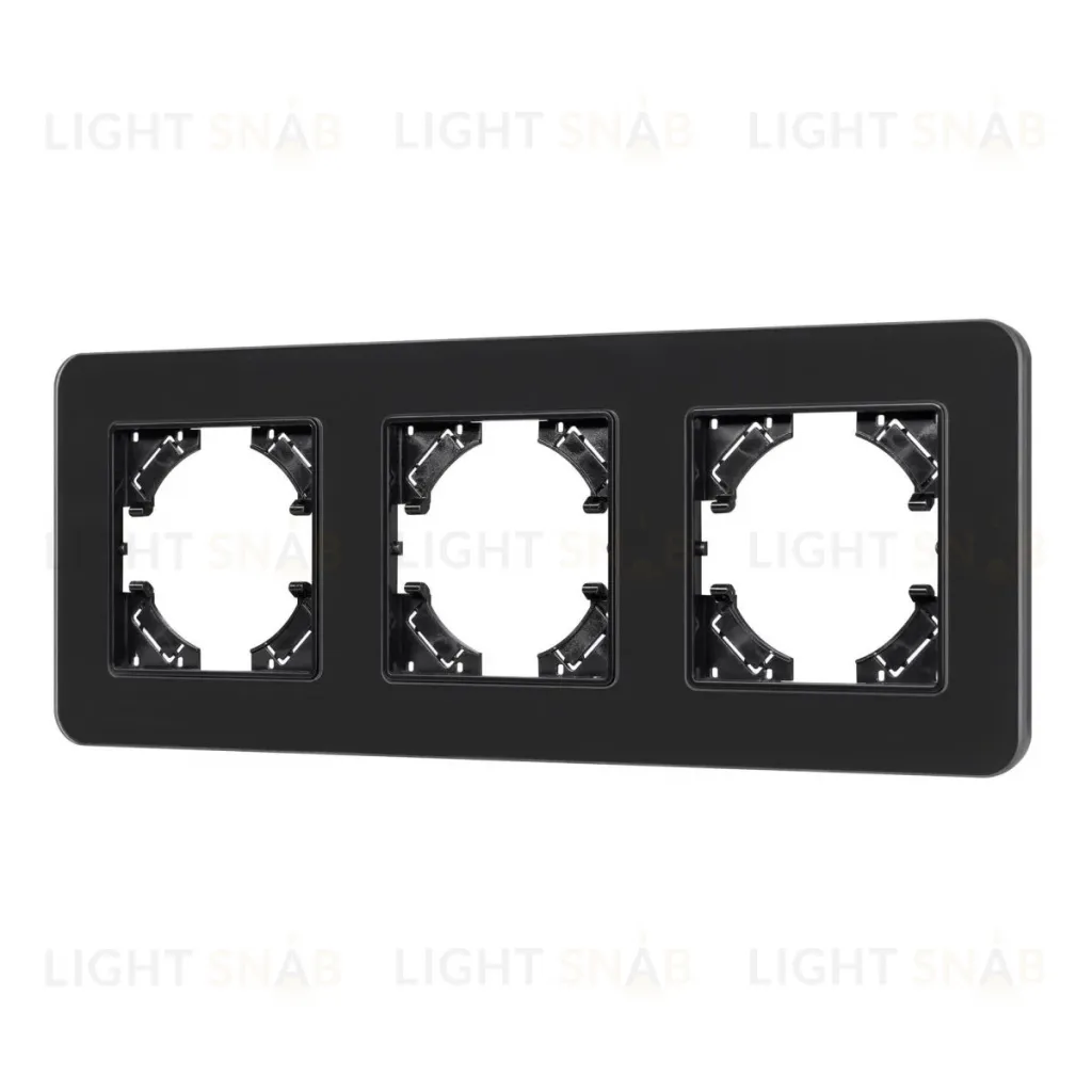 Рамка на 3 поста стеклянная Arlight FRM-OMALI-SFGS-3-BK 049713 049713