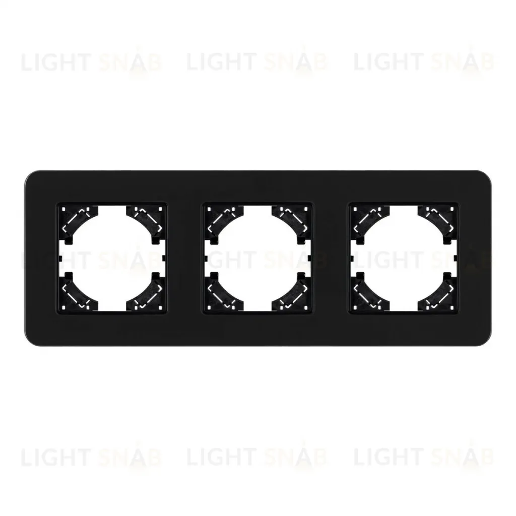 Рамка на 3 поста стеклянная Arlight FRM-OMALI-SFGS-3-BK 049713 049713