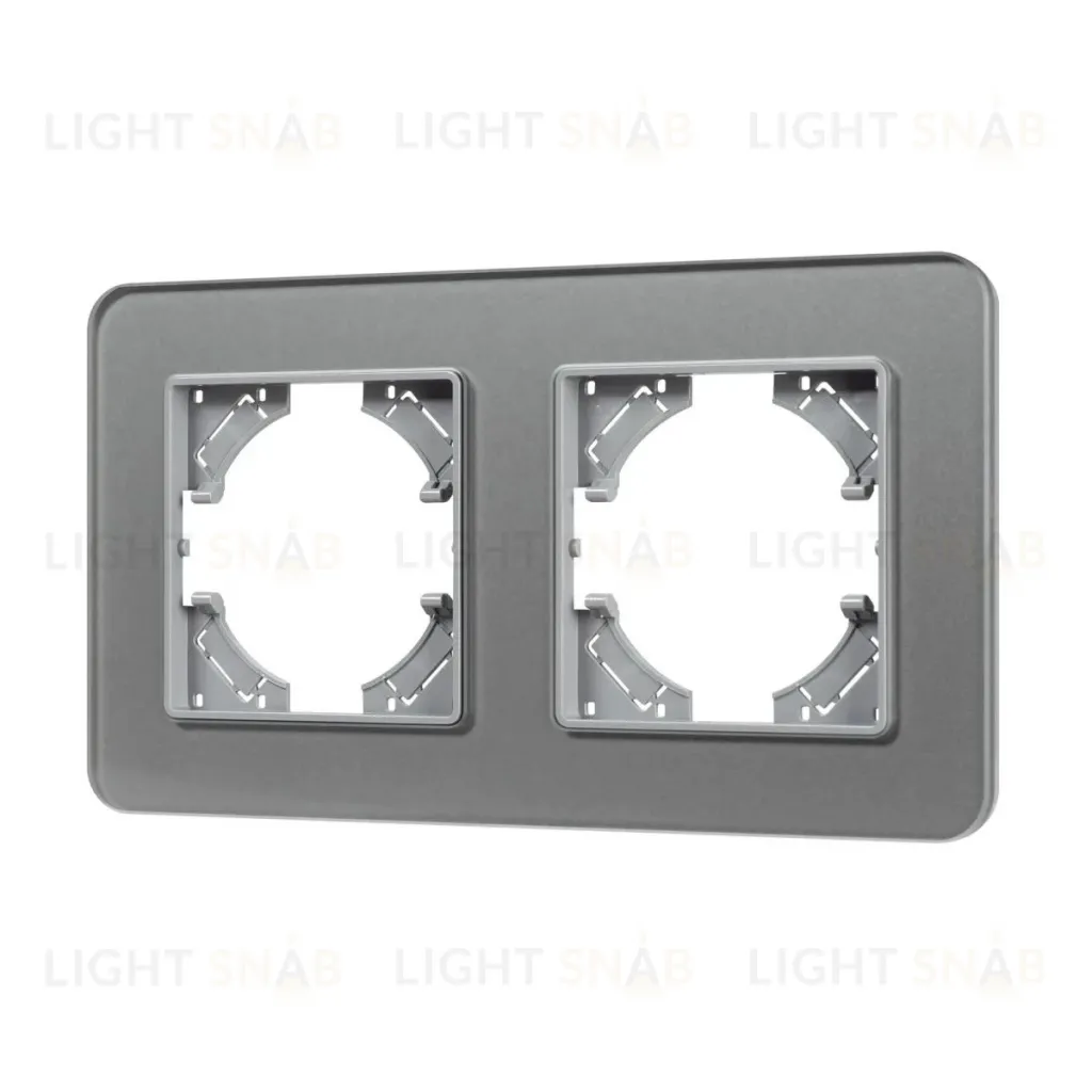 Рамка на 2 поста стеклянная Arlight FRM-OMALI-SFGS-2-GR 049710 049710