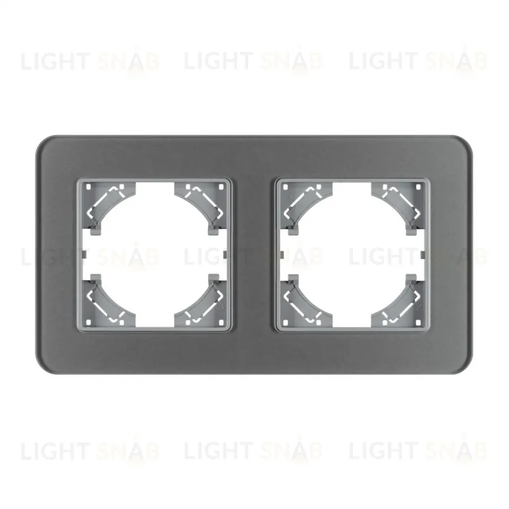 Рамка на 2 поста стеклянная Arlight FRM-OMALI-SFGS-2-GR 049710 049710