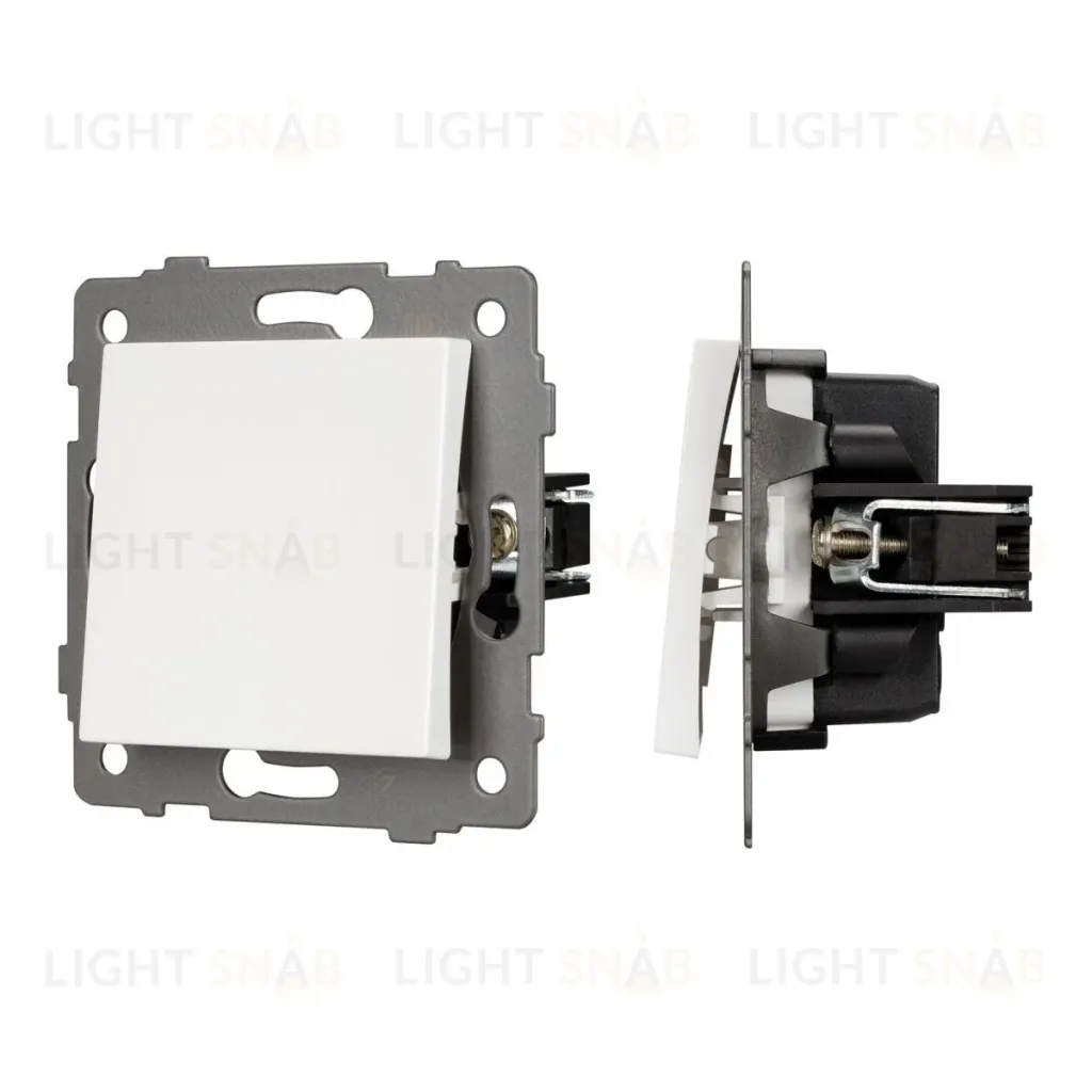 Механизм выключателя одноклавишный непроходной Arlight SWT-MK01-PL-WH-V (250V, 10A) 049867 049867