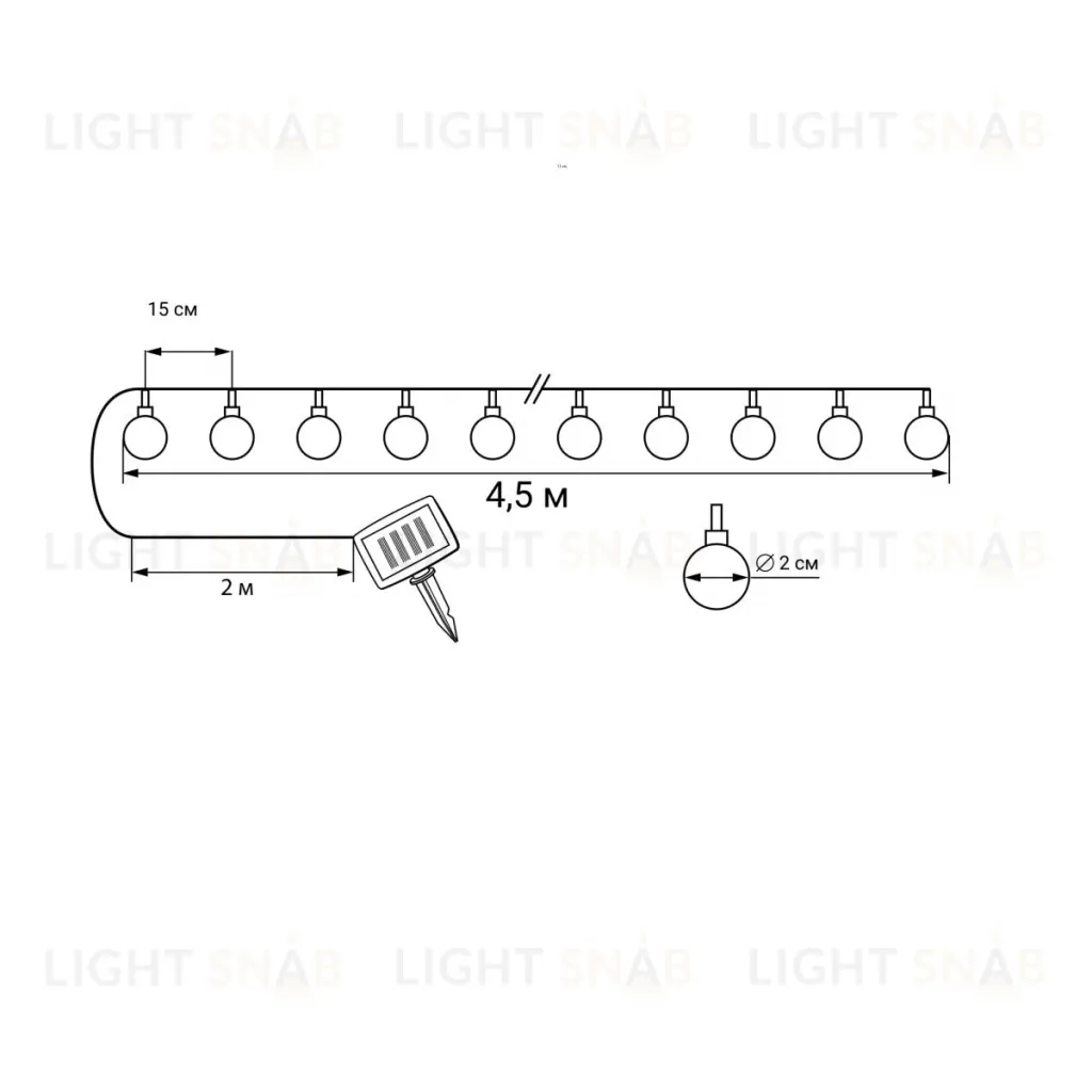 Садовая гирлянда на солнечной батарее Uniel USL-S-231/PT4500 BUBBLE BALLS UL-00012696 USL-S-231/PT4500 BUBBLE BALLS