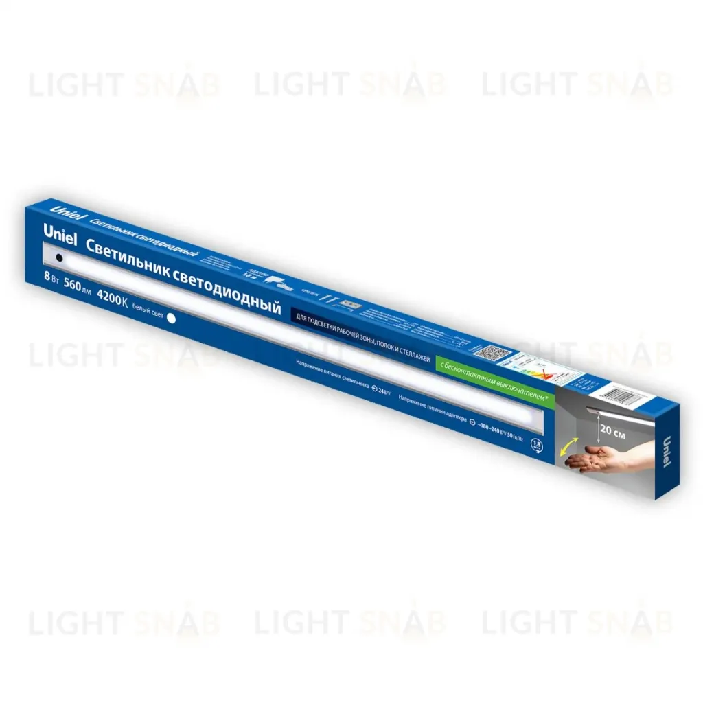 Мебельный светильник Uniel ULI-F49-8W/4200K SENSOR IP40 SILVER UL-00011967 ULI-F49-8W/4200K SENSOR IP40 SILVER