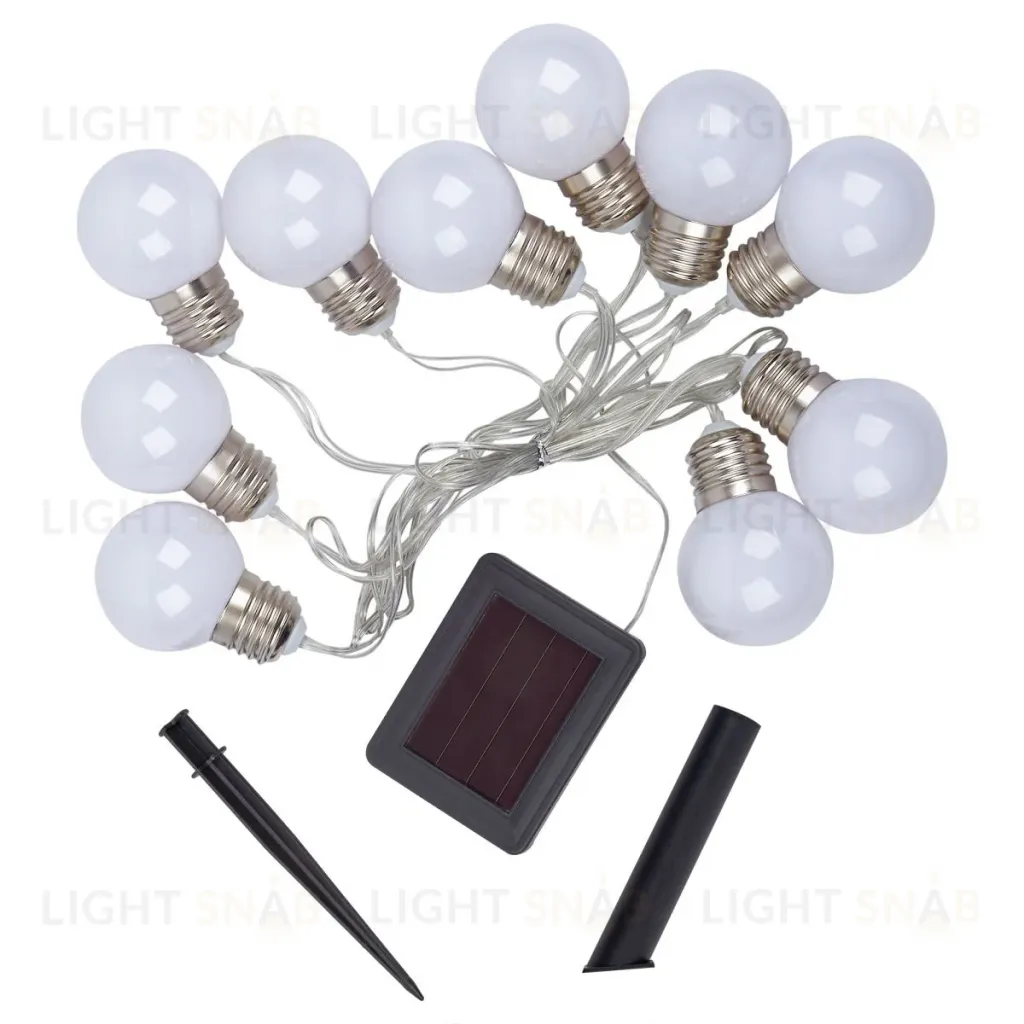 Садовая гирлянда на солнечной батарее Uniel USL-S-126/PT1800 FROST BULBS UL-00012697 USL-S-126/PT1800 FROST BULBS