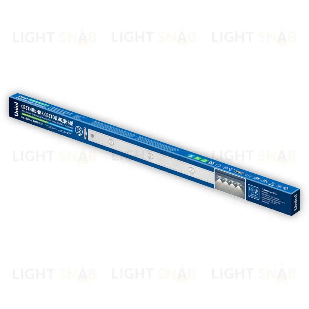 Мебельный светильник Uniel ULI-F50-5W/4000K SENSOR IP40 WHITE UL-00011956 ULI-F50-5W/4000K SENSOR IP40 WHITE