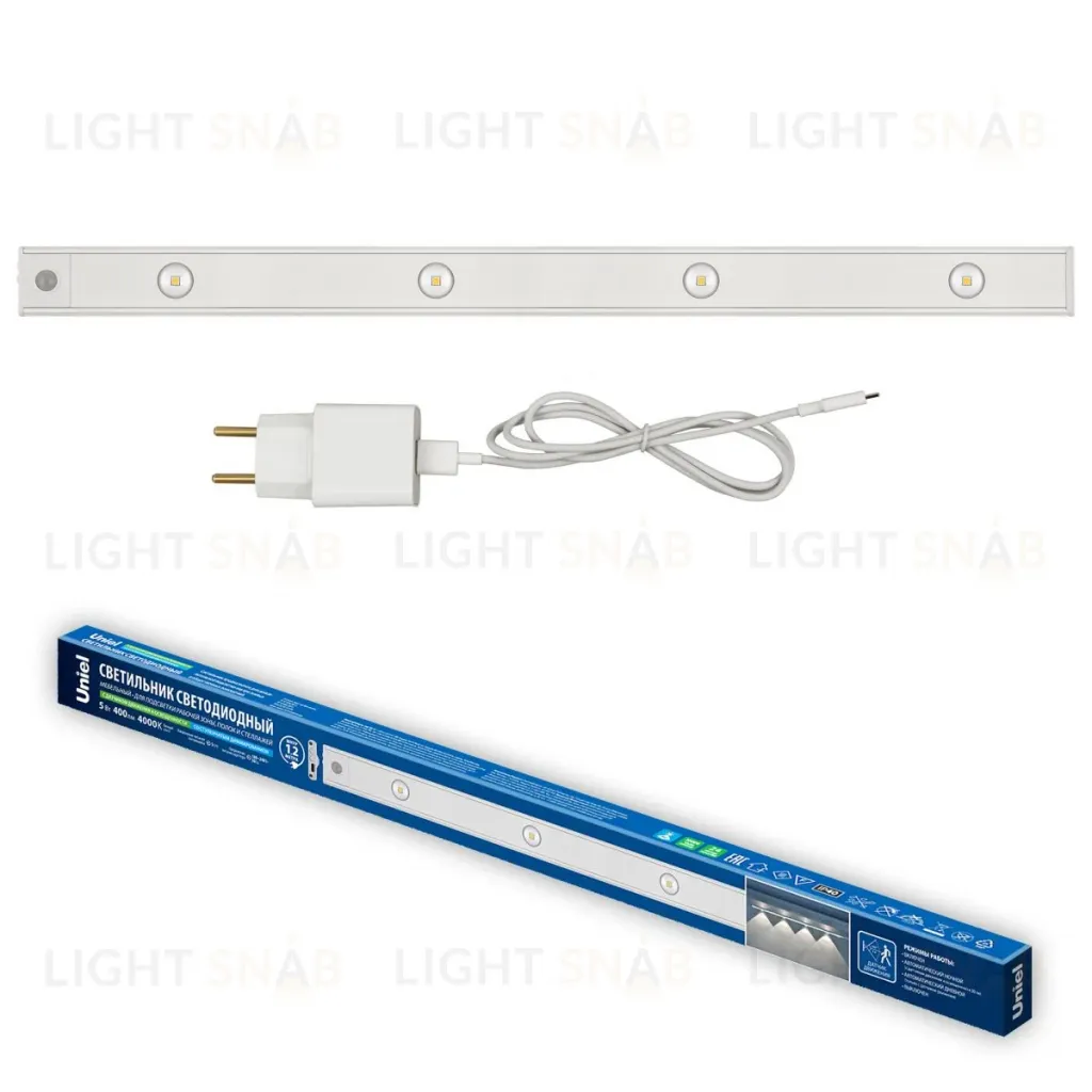 Мебельный светильник Uniel ULI-F50-5W/4000K SENSOR IP40 WHITE UL-00011956 ULI-F50-5W/4000K SENSOR IP40 WHITE