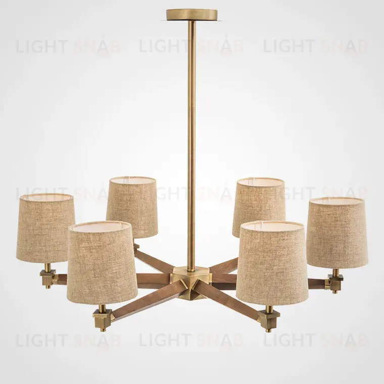 Люстра на штанге ImperiumLoft Jorgenson Beige/Dark Wood Stavra 102089-26 102089-26