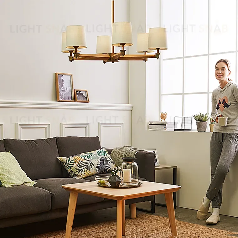 Люстра на штанге ImperiumLoft Stavra Jorgenson White/Dark Wood 203574-26 203574-26