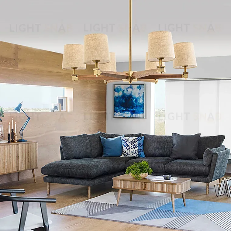 Люстра на штанге ImperiumLoft Stavra Jorgenson White/Dark Wood 203574-26 203574-26