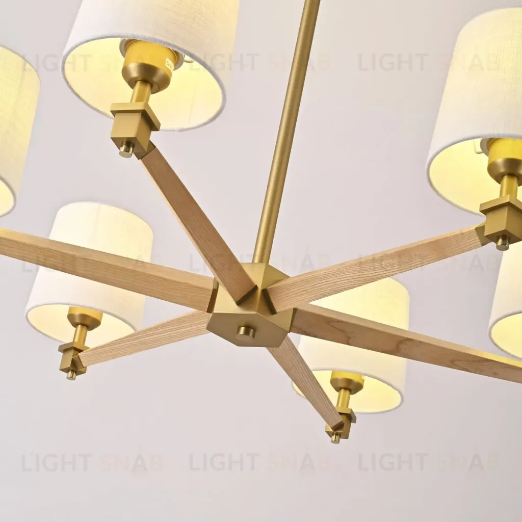 Люстра на штанге ImperiumLoft Stavra Jorgenson White/Light Wood 203575-26 203575-26