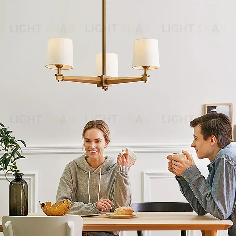 Люстра на штанге ImperiumLoft Stavra Jorgenson Beige/Dark Wood 203576-26 203576-26