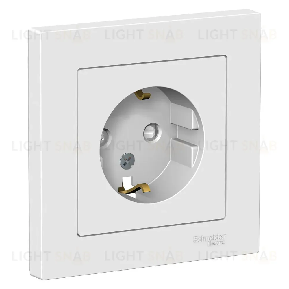 Розетка с/з со шторками, 16А, в сборе Systeme Electric AtlasDesign Бел ATN000144 ATN000144