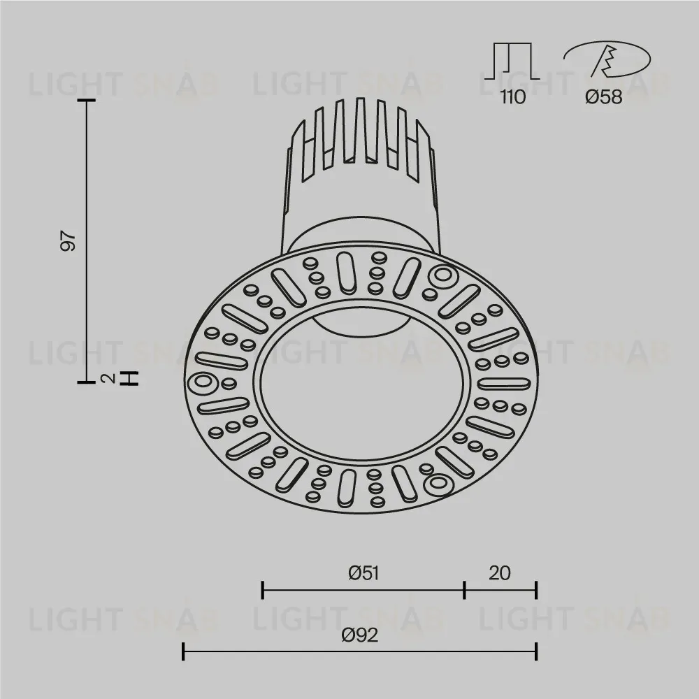 Встраиваемый светильник Maytoni Dip DL120-10W-2.7K-TRS-W DL120-10W-2.7K-TRS-W