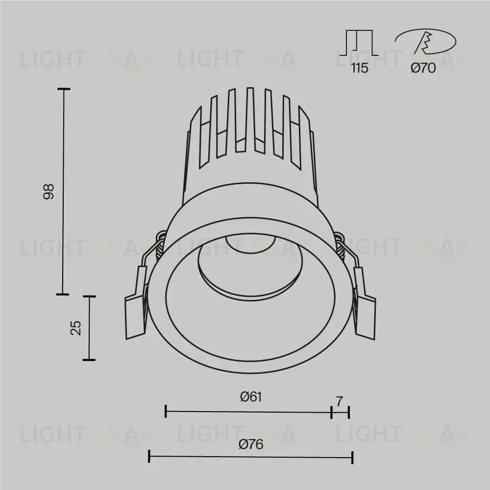 Встраиваемый светильник Maytoni Dip DL117-15W-4K-W DL117-15W-4K-W