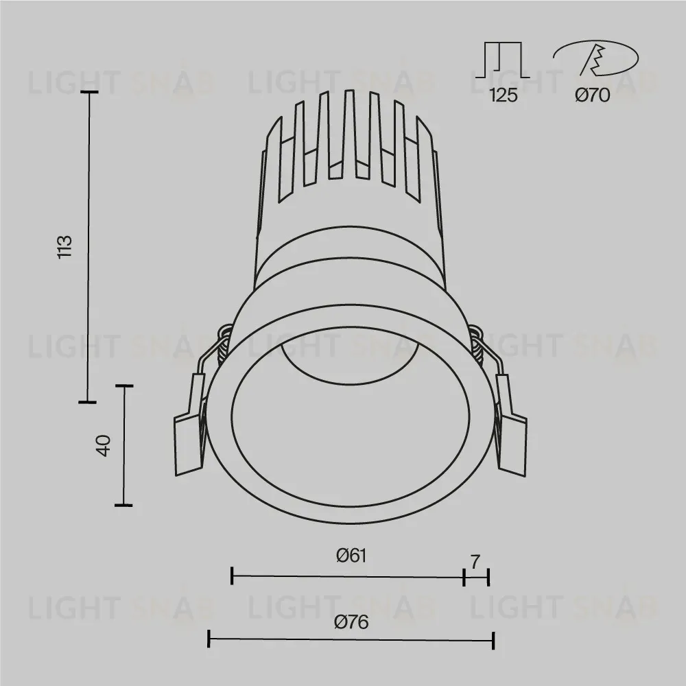 Встраиваемый светильник Maytoni Dip DL118-15W-4K-W DL118-15W-4K-W