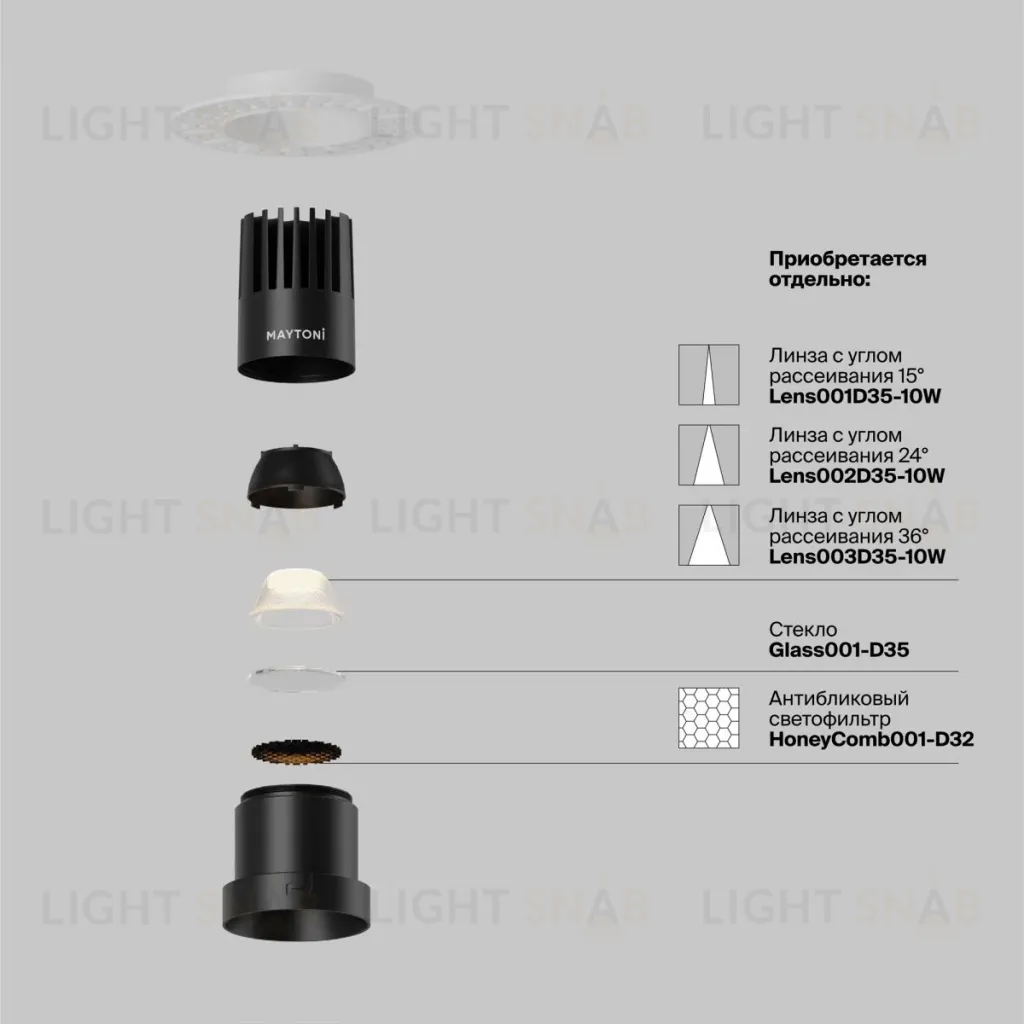 Встраиваемый светильник Maytoni Dip DL120-10W-2.7K-TRS-B DL120-10W-2.7K-TRS-B