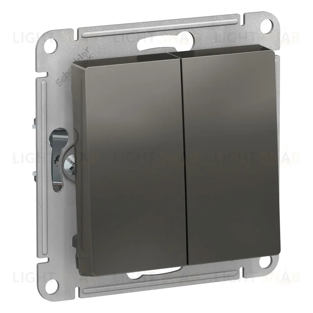 Переключатель 2-клавишный сх.6, 10АХ Systeme Electric AtlasDesign Сталь ATN000965 ATN000965