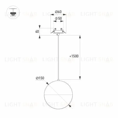 Подвесной светильник Arlight SP-EMISFERO-HANG-BUILT-R150-11W Day4000 (GD, 170 deg, 230V) 056590 056590