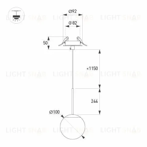 Подвесной светильник Arlight SP-BEADS-HANG-BUILT-T-R100-8W Warm3000 (BK, 180 deg, 230V) 056419 056419