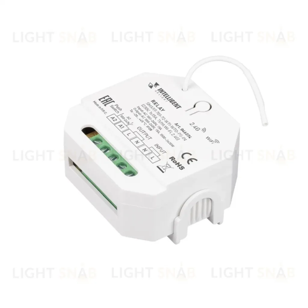 Релейный модуль Arlight SMART-701-72-WTI-WTO-PS-IN (230V, 1x15A, TUYA Wi-Fi, 2.4G) 046074 046074