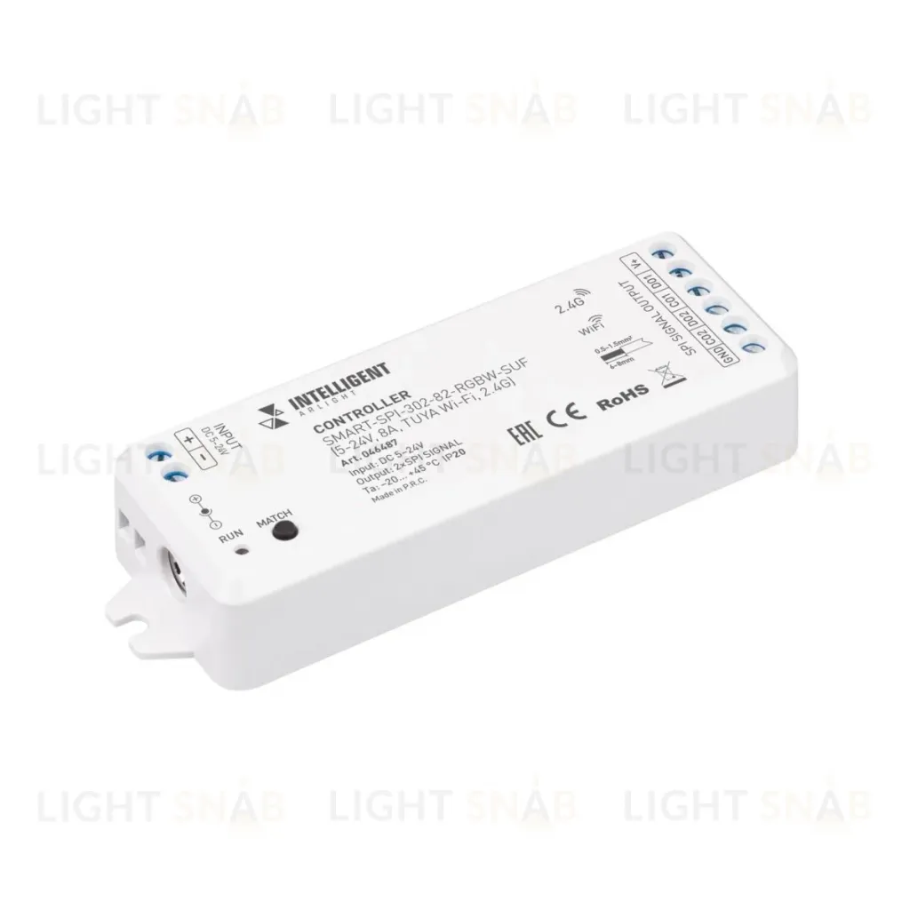 Контроллер Arlight SMART-SPI-302-82-RGBW-SUF (5-24V, 8A, TUYA Wi-Fi, 2.4G) 046487 046487