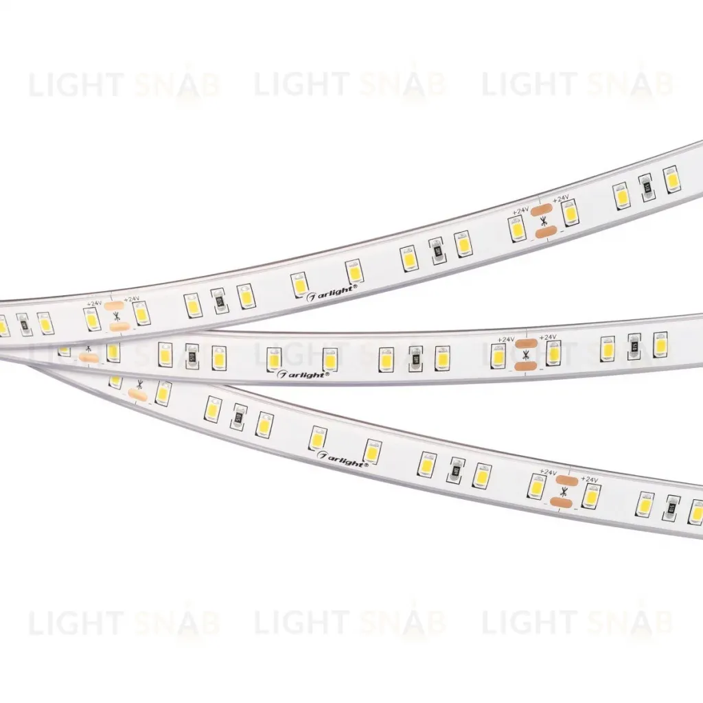Светодиодная герметичная лента Arlight RTW-PS-A80-12mm 24V Warm2400 (4.8 W/m, IP67, TWP100, 5m) 053506 053506