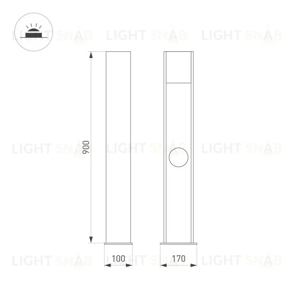 Ландшафтный светильник Arlight LGD-SEKVOYA-BOLL-SOCKET-H900-11W Warm3000 (BK, 120 deg, 230V) 050734 050734