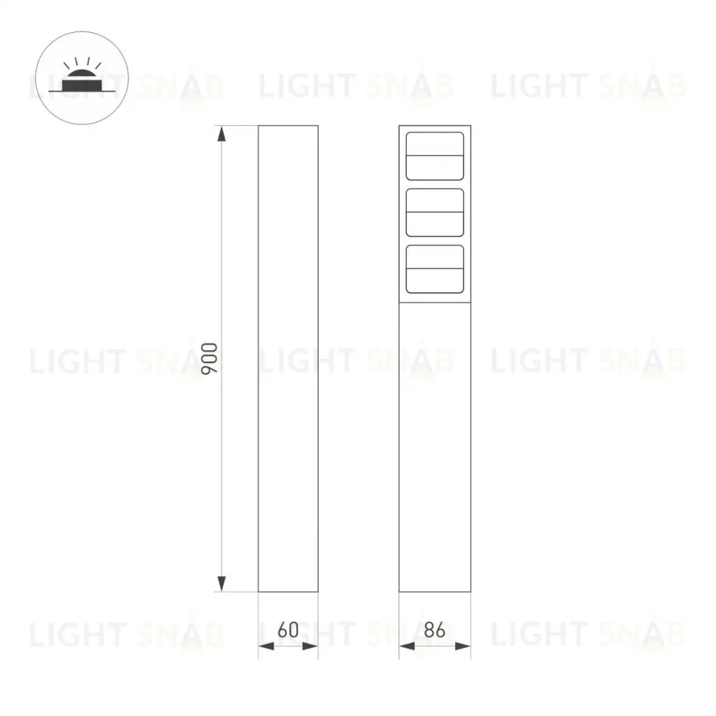 Ландшафтный светильник Arlight LGD-TILLIS-BOLL-H900-12W Warm3000 (GR, 92 deg, 230V) 050729 050729