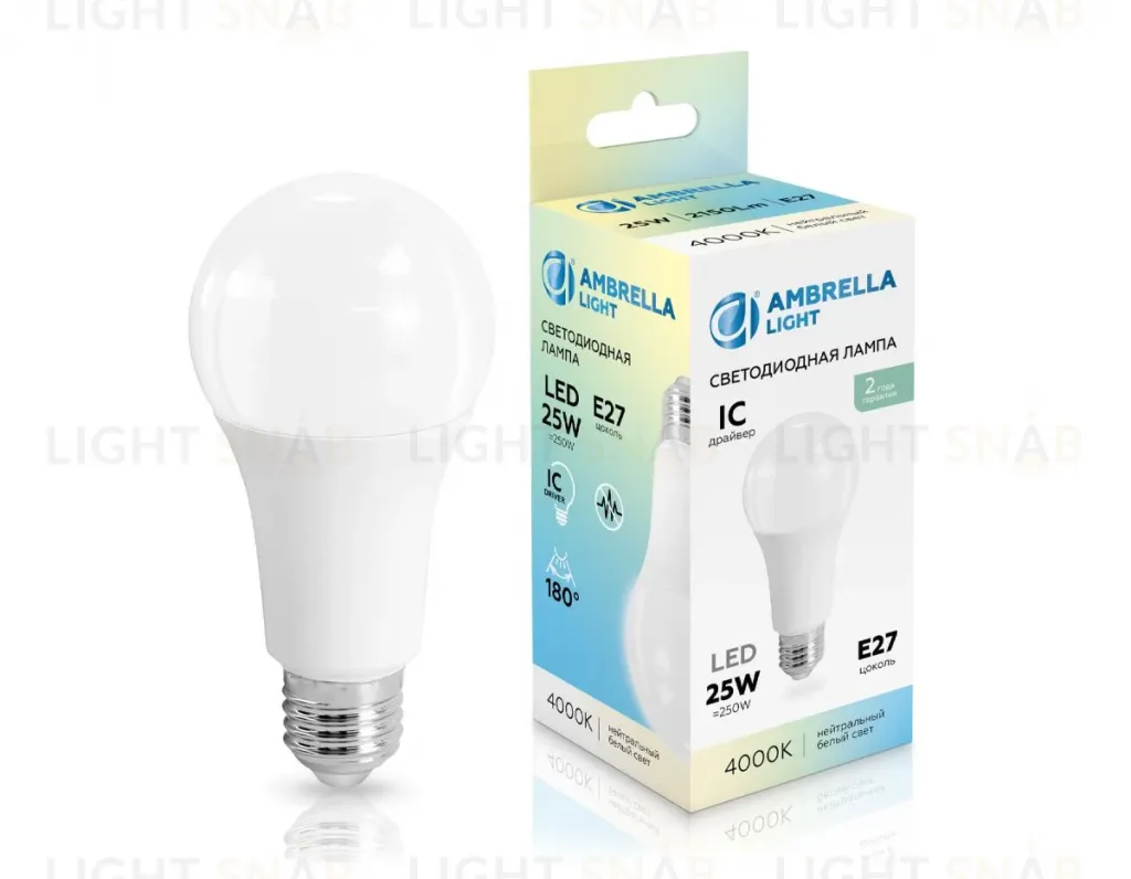 Светодиодная лампа Ambrella Light Bulbing E27 25W 4000K 652504 652504
