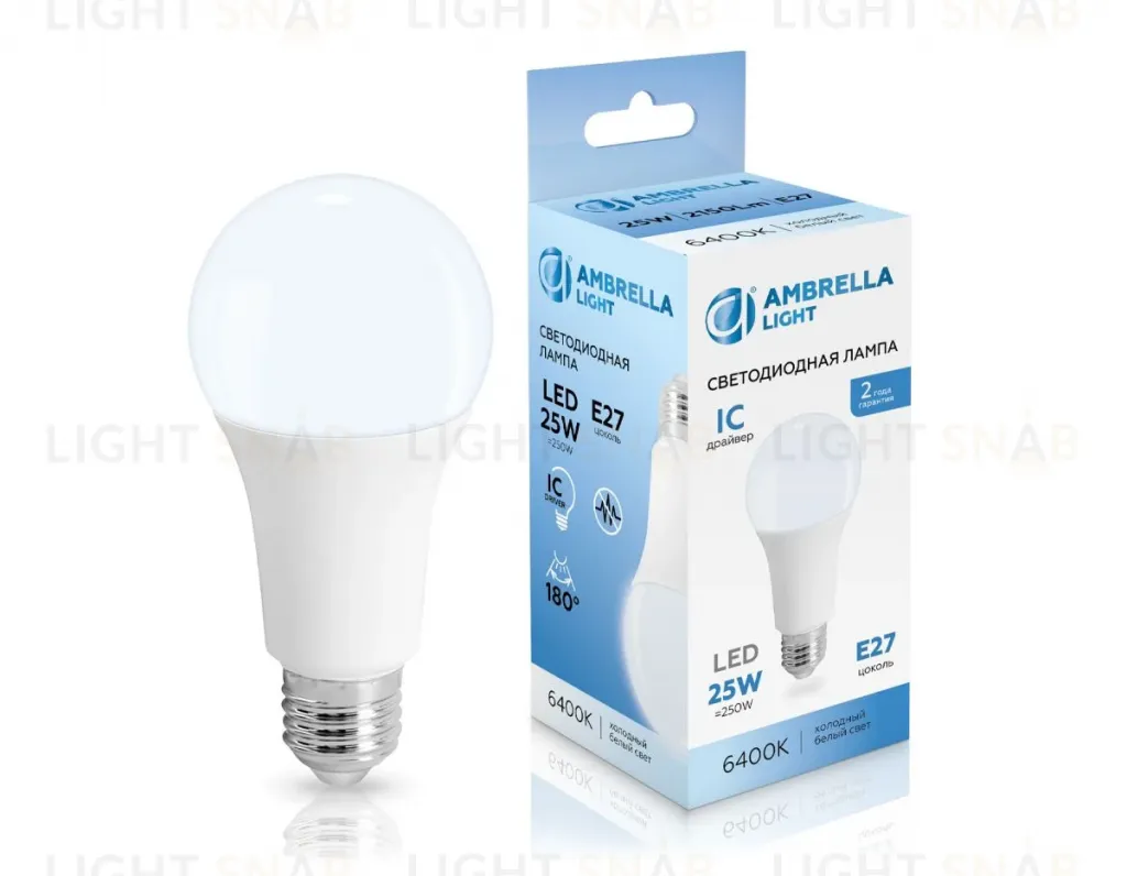 Светодиодная лампа Ambrella Light Bulbing E27 25W 6400K 652506 652506