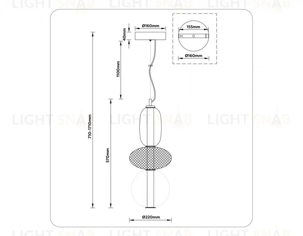 Подвесной светильник Ambrella Light High Light Modern LH11008 LH11008