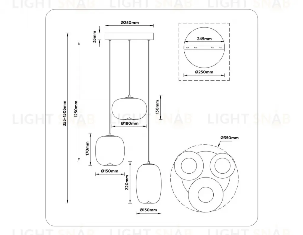 Подвесной светильник Ambrella Light High Light Modern LH11099 LH11099