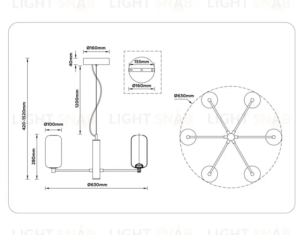 Подвесная люстра Ambrella Light High Light Modern LH11107 LH11107